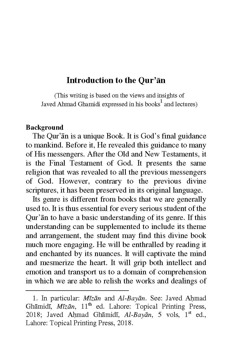 Introduction To The Qur’an | Dr Shehzad Saleem